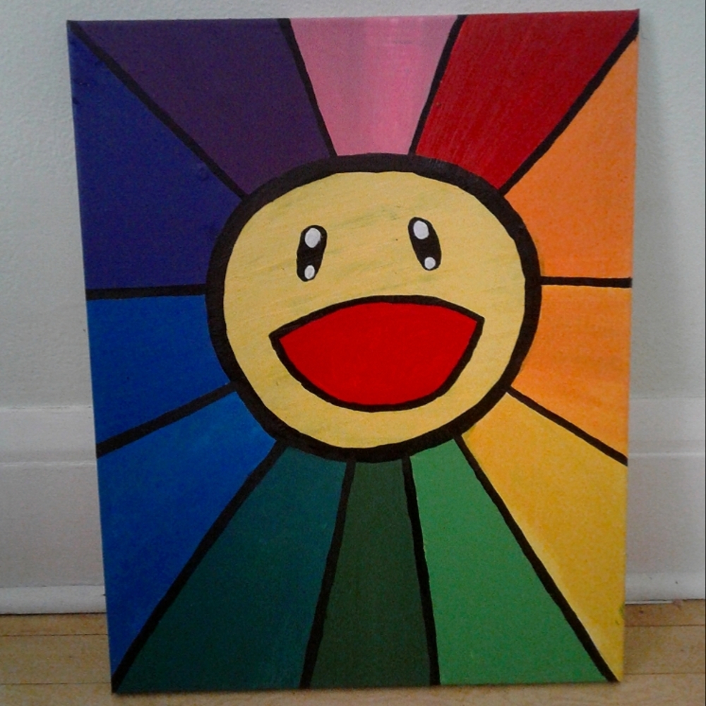 Takashi flower canvas painting